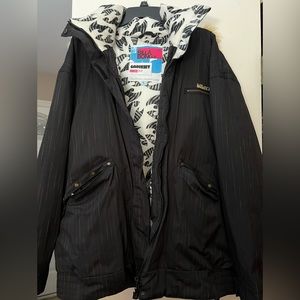 BILLABONG Sorient Pinstripe Black Snowboard Ski Jacket Size Large